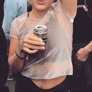 Metallic pink sheet music festival shirt